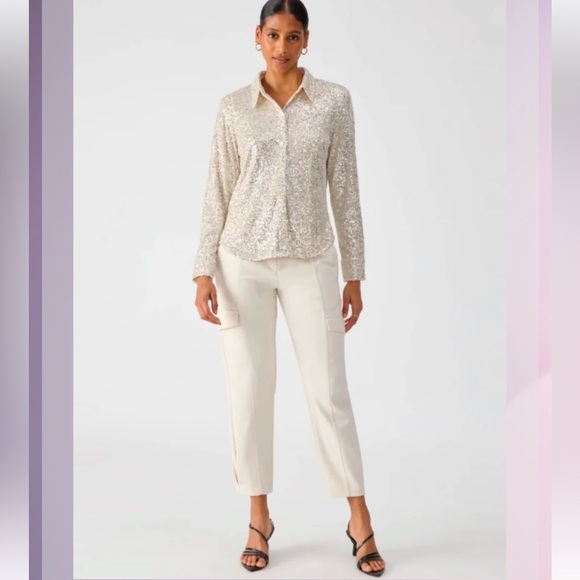 Sanctuary RADIANT SEQUIN SHIRT size L - Picture 6 of 8